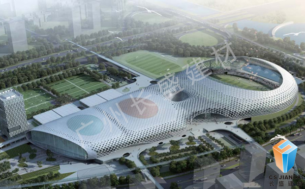 双曲氟碳铝单板应用效果图2004