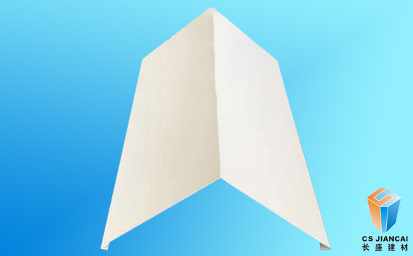 乳白色v型滴水铝挂片反面产品实拍