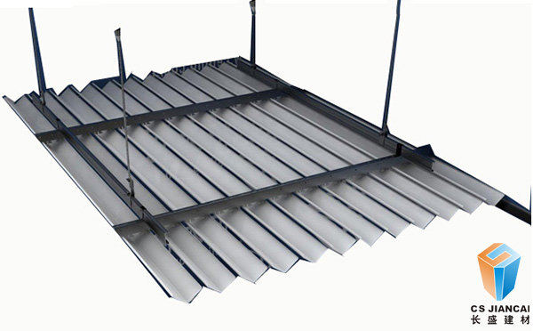 v型铝挂片吊顶安装节点示意图3005