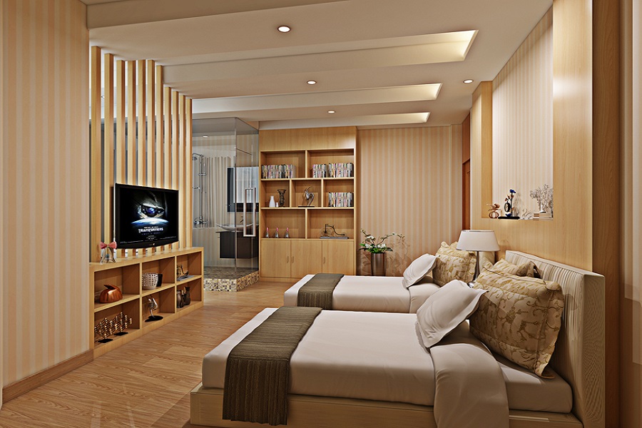 仿木纹铝方通隔断