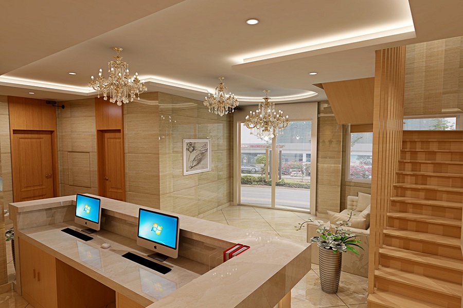 仿木纹铝方通隔断